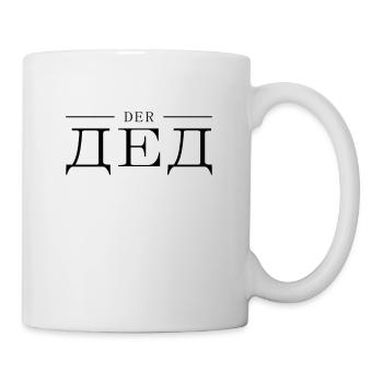 Russisch Opa Russen Großvater der ДЕД aus Russland - Tasse - Weiß - Rechts