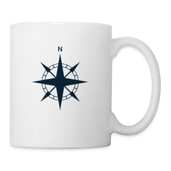 Compass Wind Rose Navigation Shipping - Mug - white - Right