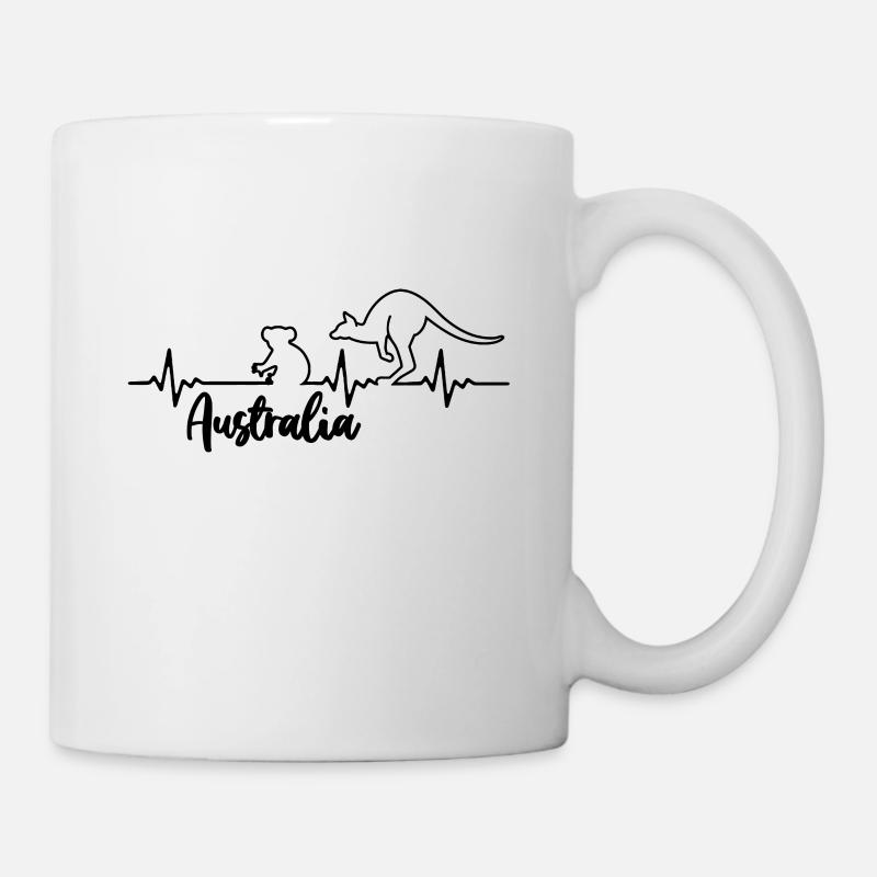 Herzschlag Australien Känguru Koala - Tasse - Weiß