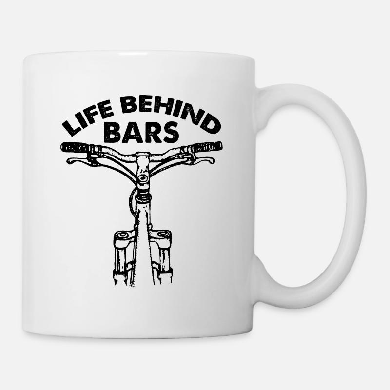 Leben hinter Gittern Mountainbike-Geschenk - Tasse - Weiß