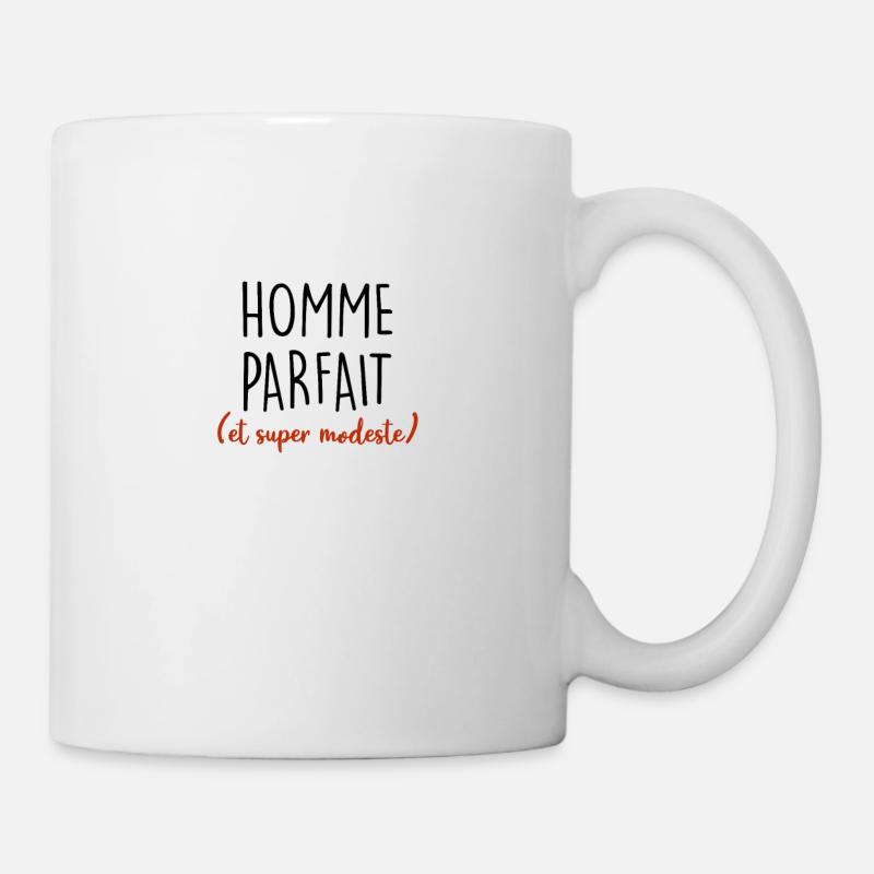 homme parfait et super modeste - Mug blanc - blanc