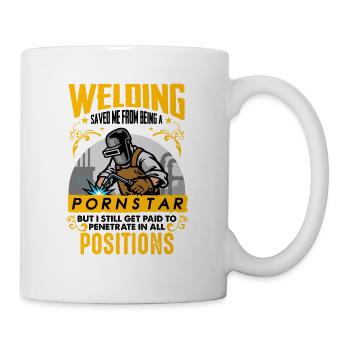 Le soudage m'a sauvé le cadeau de soudeur drôle - Mug blanc - blanc - Droite