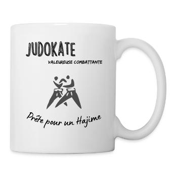 Judokate prête pour un hajime - Mug blanc - blanc - Droite