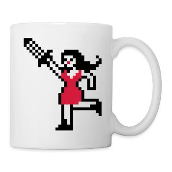Pixel Girl mit Schwert - Tasse - Weiß - Rechts