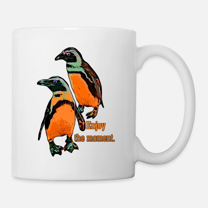Pinguin orange - Tasse - Weiß