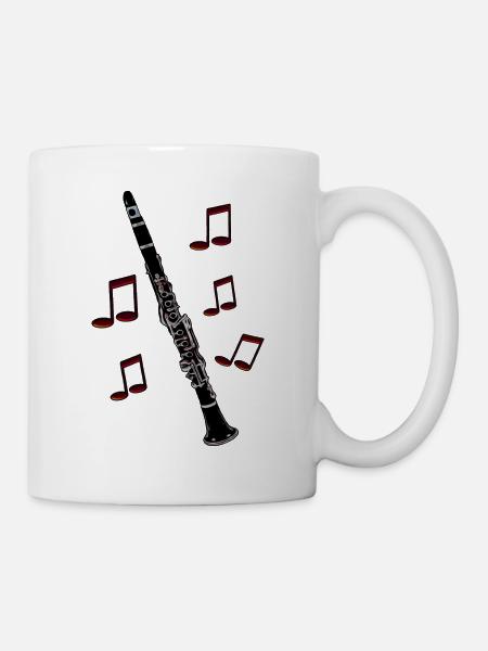 Notes de clarinette rouge - Mug blanc - blanc