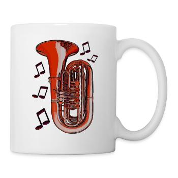 Tuba Noten orange - Tasse - Weiß - Rechts
