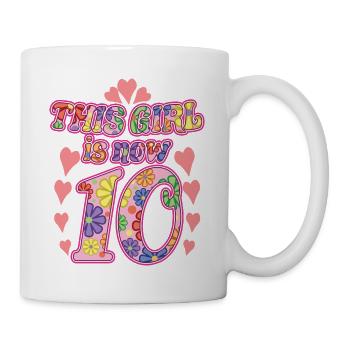 10. Geburtstagsgeschenk für Mädchen, niedlich 10 Jahre alt - Tasse - Weiß - Rechts