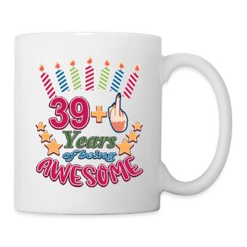 40e anniversaire cadeau pour les femmes, 39+ drôle, 40 ans - Mug blanc - blanc - Droite