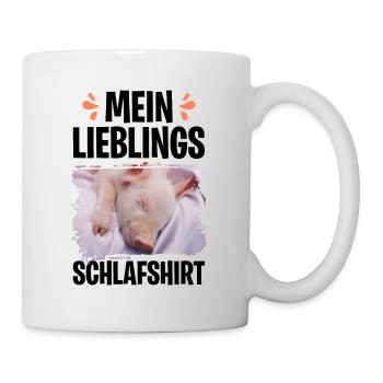 Mein lieblings Schlafshirt Teacup Schwein Minischw - Tasse - Weiß - Rechts