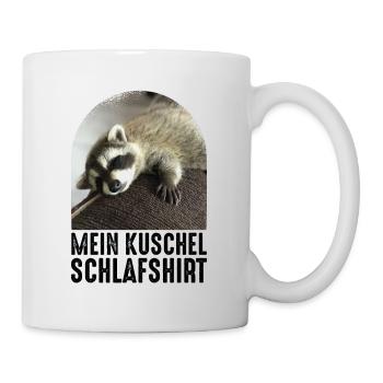 Mein kuschel Schlafshirt Affee Waschbär - Tasse - Weiß - Rechts