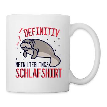 Definitiv mein lieblings Schlafshirt weiße Robbe S - Tasse - Weiß - Rechts