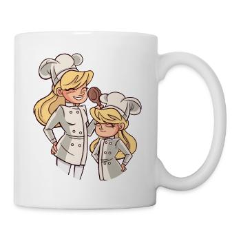 Cook with a little cook mother and daughter - Mug - white - Right