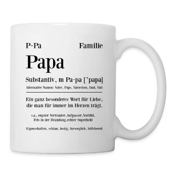 Papa Substantiv ein ganz besonderes Wort für Liebe - Tasse - Weiß - Rechts