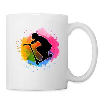 Coloré aquarelle stuntscooters scooters stunt - Mug blanc - blanc - Droite