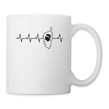 Corse Battement de coeur EKG Corsica Heartbeat Île - Mug blanc - blanc - Droite