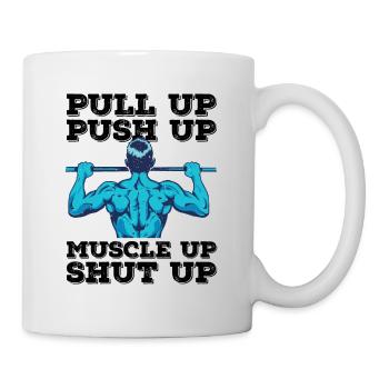 calisthenics body weight dips chin-up bars calist - Mug - white - Right
