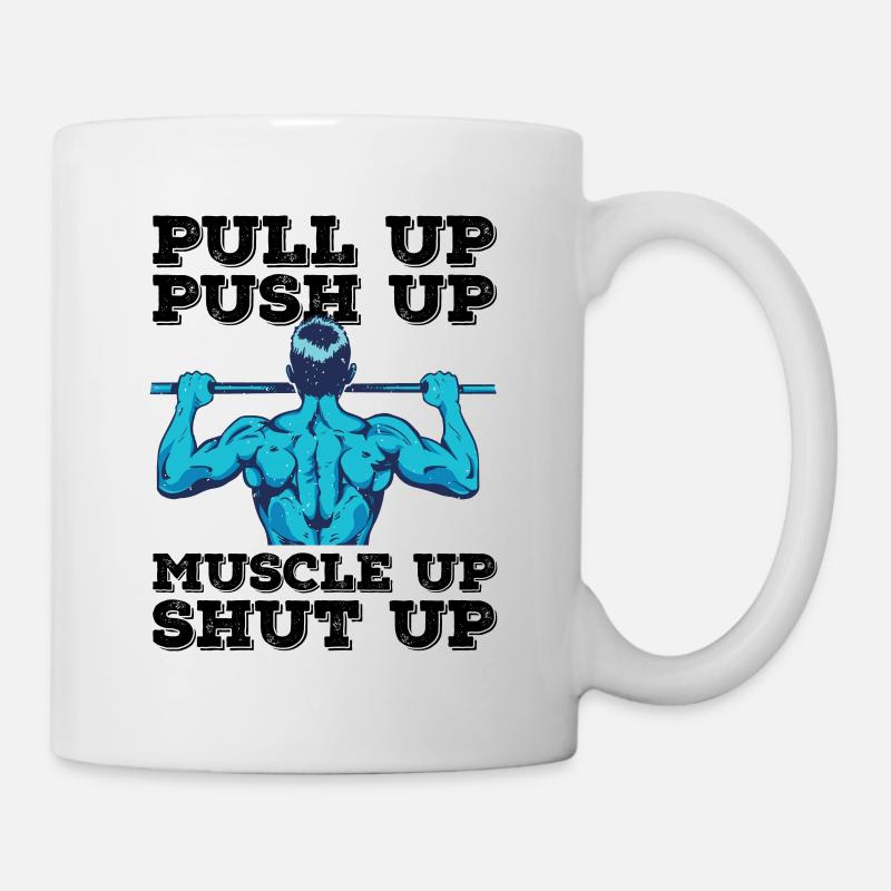 calisthenics body weight dips klimmzug bars calist - Mug blanc - blanc