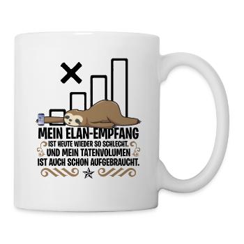 Lustiger Faultier Spruch Arbeitskollege Büro Mitar - Tasse - Weiß - Rechts