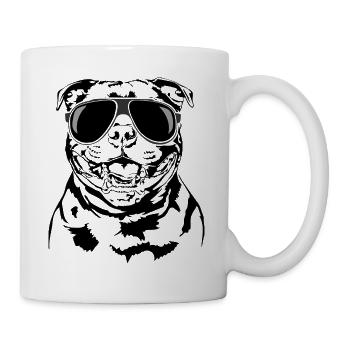 STAFFORDSHIRE BULL TERRIER cool Hunde Wilsigns - Tasse - Weiß - Rechts