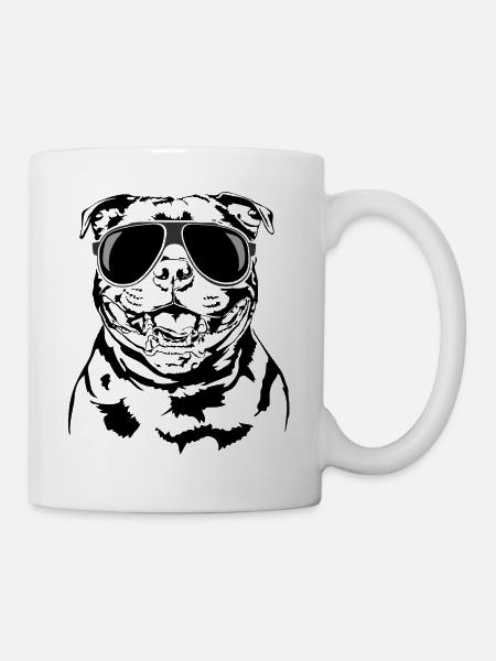STAFFORDSHIRE BULL TERRIER cool chiens Wilsigns - Mug blanc - blanc