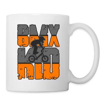 BMX Bicycle Accessories BMX Rider Ramp BMX downhill - Mug - white - Right