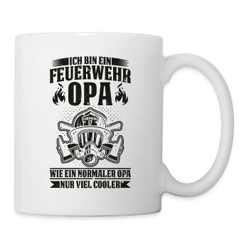 Feuerwehr Opa Großvater Feuerwehrmann Vatertag - Tasse - Weiß - Rechts