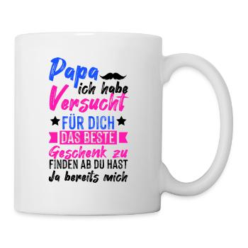 Papa Vater Tochter Sohn Geschenk Vatertag - Tasse - Weiß - Rechts