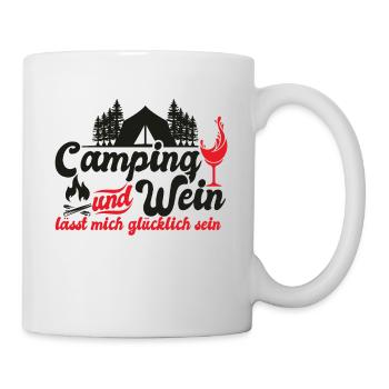 Camping Wein Camper Zelten Urlaub Wohnmobil - Tasse - Weiß - Rechts