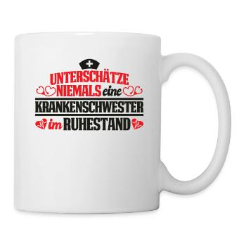 Krankenschwester im Ruhestand Rente Oma - Tasse - Weiß - Rechts