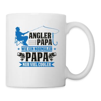 Cooler Angler Papa Vater Fischen angeln Vatertag - Tasse - Weiß - Rechts