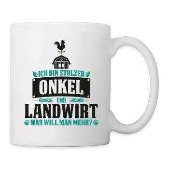 Onkel und Landwirt Bester Bauer der Welt Pate - Tasse - Weiß - Rechts