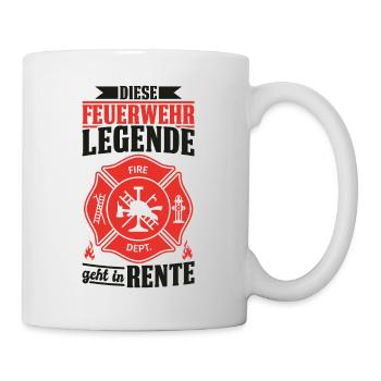 Feuerwehr Legenden Rente Opa Großvater Ruhestand - Tasse - Weiß - Rechts