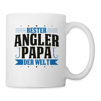 Bester Angler Papa der Welt Fischen angeln - Tasse - Weiß - Rechts