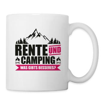 Rente Camping Ruhestand Opa Camper Zelten Urlaub - Tasse - Weiß - Rechts