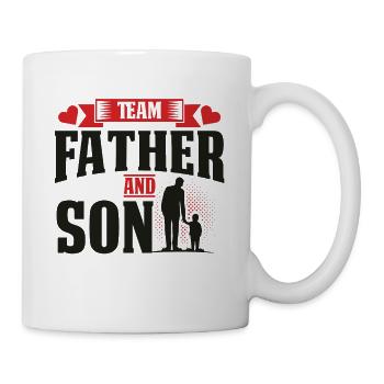 Team Vater Papa Sohn beste der Welt Vatertag - Tasse - Weiß - Rechts