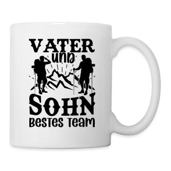 Vater und Sohn bestes Team Wandern Papa Spruch - Tasse - Weiß - Rechts