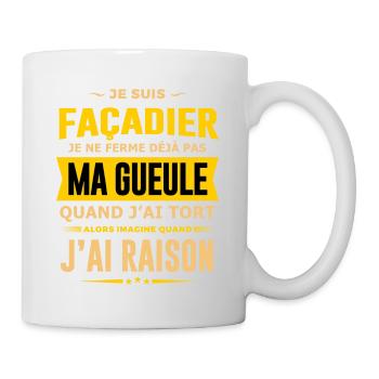 Façadier humour qui ne ferme pas sa gueule - Mug blanc - blanc - Droite