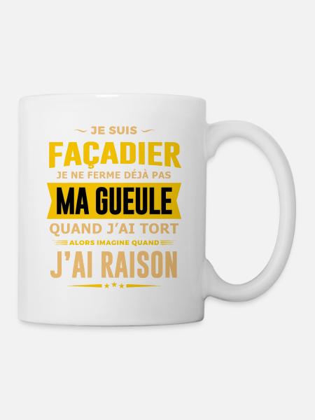 Façadier humour qui ne ferme pas sa gueule - Mug blanc - blanc