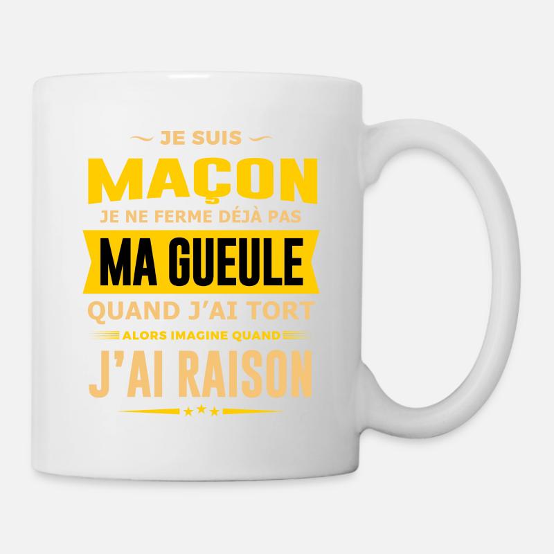 Maçon humour je ne ferme pas ma gueule maçonnerie - Mug blanc - blanc
