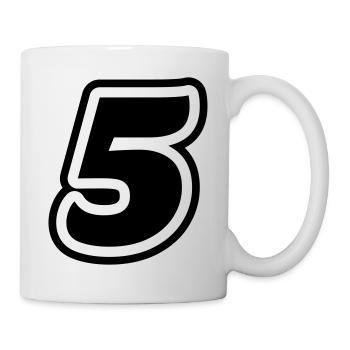 5 Symbole numérique - Mug blanc - blanc - Droite