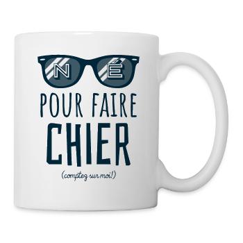 Né pour faire chier - Cadeau drôle pour homme - Mug blanc - blanc - Droite