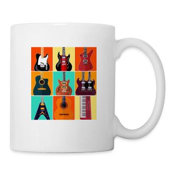 Gitarre Gitarrist Retro Musiker Gitarrenspieler - Tasse - Weiß - Rechts