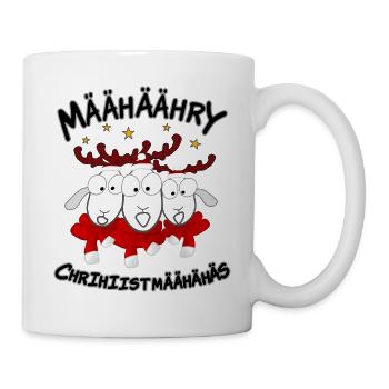 Merry Christmas singende Rentier - Tasse - Weiß - Rechts
