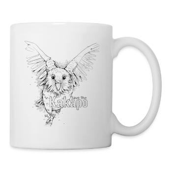 Kakapo T-Shirt - Save the Kakapo - Tasse - Weiß - Rechts