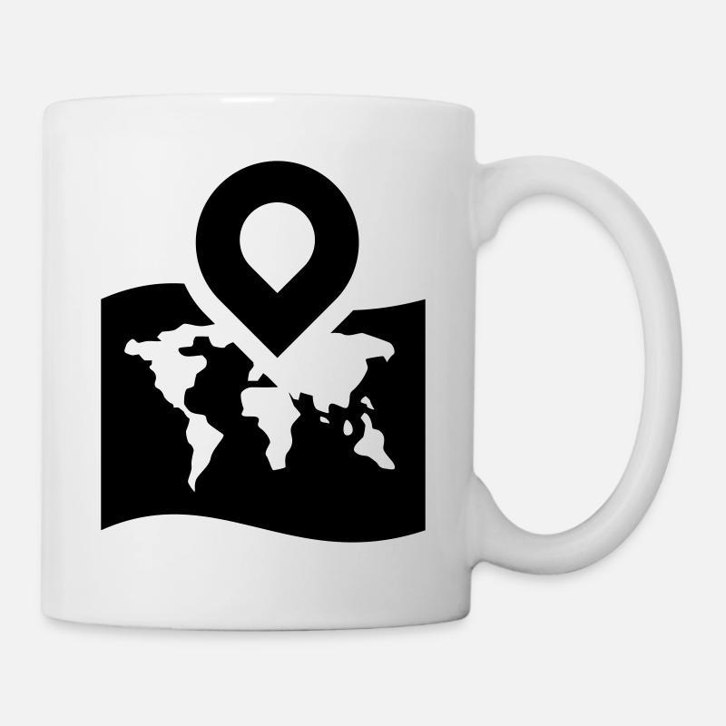 Weltkarte icon symbol - Tasse - Weiß
