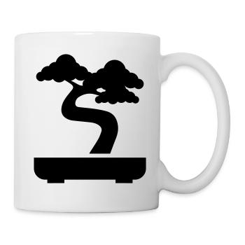Bonsai icon Symbol - Tasse - Weiß - Rechts