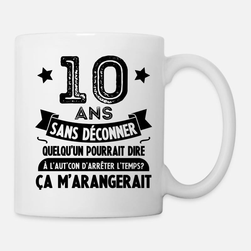 10 ans anniversaire 10 anniversaire cadeau 10 ans - Mug blanc - blanc