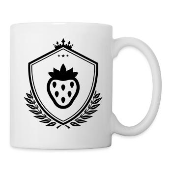 Erdbeere schild - Tasse - Weiß - Rechts