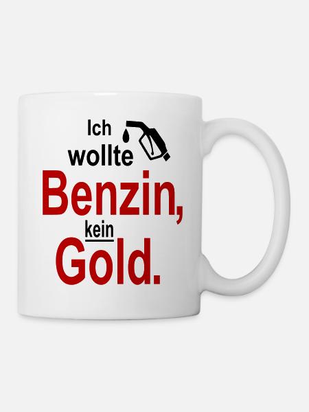 Tankrabatt Benzin Diesel Gold Benzinpreis - Tasse - Weiß